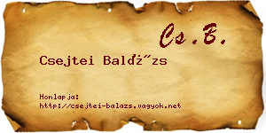 Csejtei Balázs névjegykártya