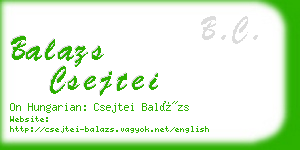 balazs csejtei business card